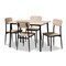 Baxton Studio Honore Light Brown Wood Finished Matte Black Frame 5-Piece Dining Set 146-8659 - alternate 1